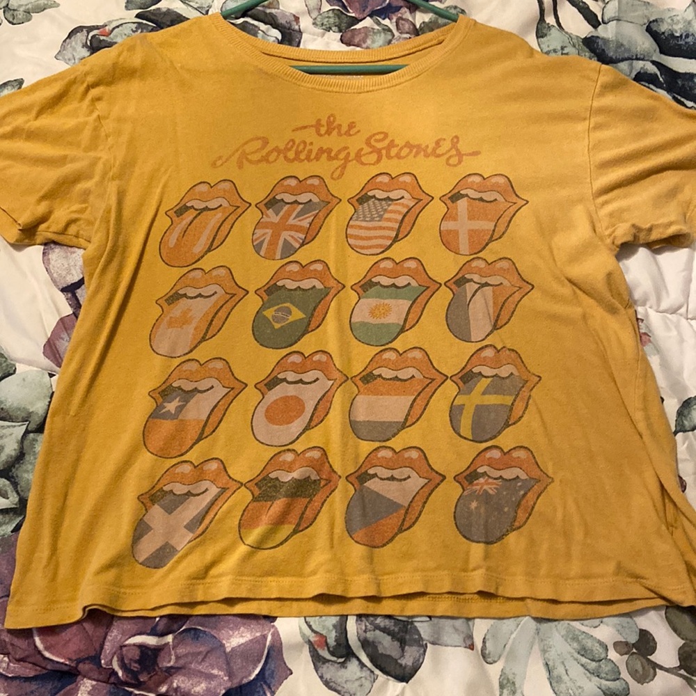 The Rolling Stones mustard vintage printed graphic t-shirt